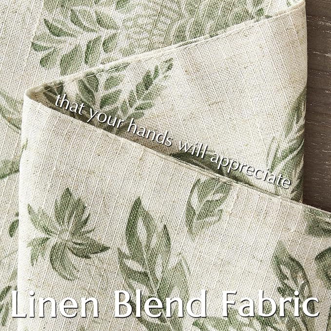 JINCHAN Sliva Linen Floral Placemats Set of 4 Farmhouse 13x19 Sage Green | - Image 5