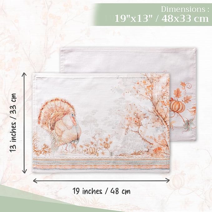 Maison d' Hermine Placemats Set of 4 Reusable 100% Cotton | Cloth Place Mats - Image 4
