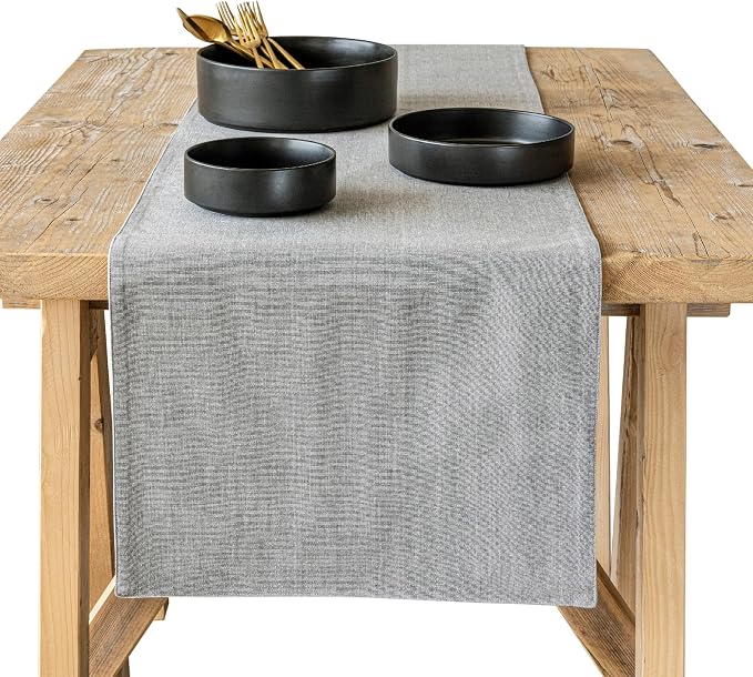 Over&Back 18x108 Woven Chambray Cotton Table Runner by overback