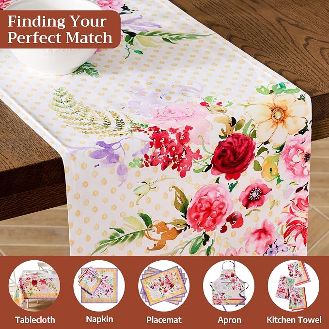 Maison d' Hermine Table Runner 100% Combed Cotton 14.5"x72" | Table Runners 72 - Image 7