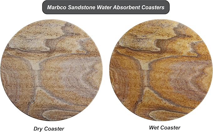 Sandstone Water Absorbent Hand Crafted Round Coasters - Image 3