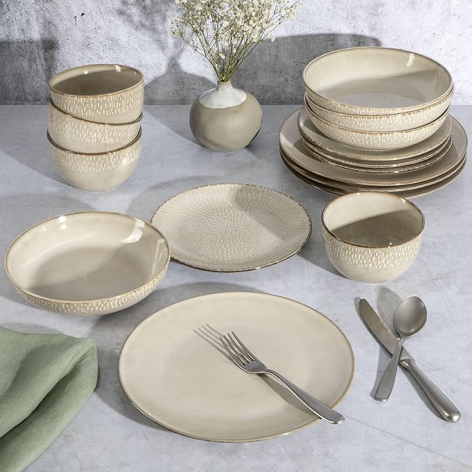 Gibson Elite Matisse 16-Piece Double Bowl Dinnerware Set – Service - Image 5