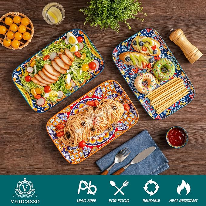 vancasso Serving Platters Set of 4, Microwave & Dishwasher Safe - Image 2