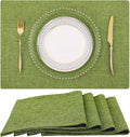 Faux Cotton Linen Placemats Set of 4, Cloth Washable Farmhouse Dining Table Mats by homing