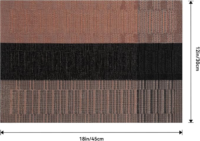 Leetaltree Brown with Black Striped Placemats Set of 8 - Image 9