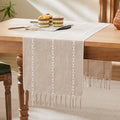 Braided Farmhouse Table Runner, Braided Taupe 13x48 Inch, Cotton Linen Table by Unknown