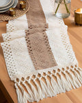 Pureegg Boho Table Runner 12 x 60 Inch, Woven Tassel Design | Dining Table by Pureegg