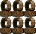 Jute Cane Napkin Rings, Walnut | Plastic & cane, 2.25x2.25x1.5 in each by CLEENTABLE