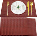 Placemats Set of 8, Vinyl Woven Red Non Slip Table Mats | Heat Resistant by BxzanDya-LifeSmartMaker