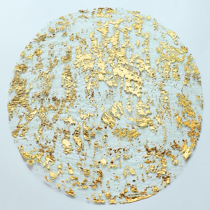 Snowkingdom Disposable Gold Placemats Set of 12 Metallic Round 13 Inch Foil by Snowkingdom