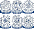 120 Pcs Blue Floral Party Plates 7 Inch Vintage Disposable Paper Plates Blue by Umigy