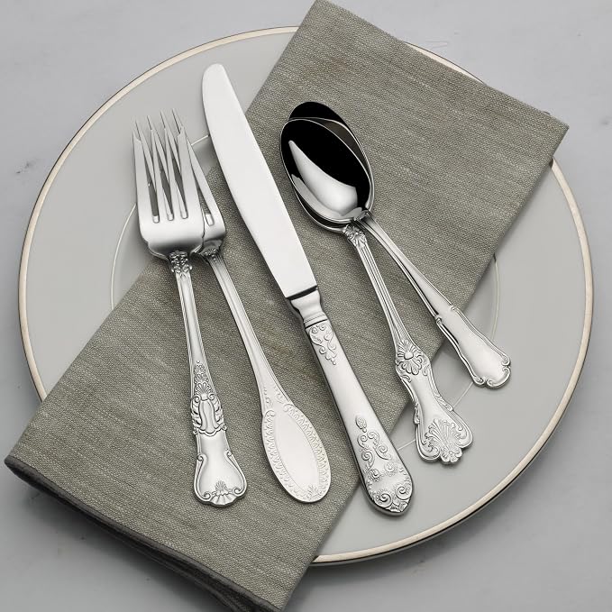 Wallace Hotel 77-Piece Flatware Set, 18/10 Stainless Steel Silverware Set - Image 5