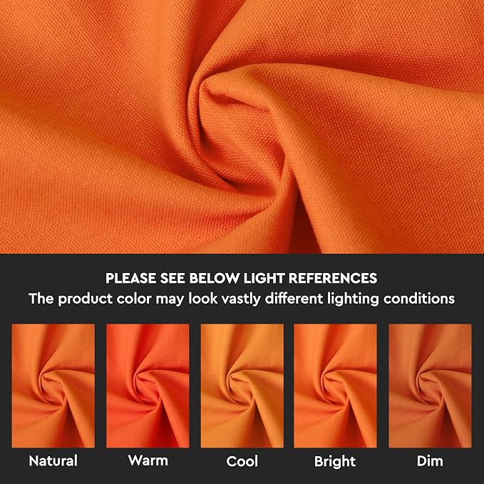 Encasa XO Table Runner, Cotton Canvas Dining Runner 13"x91" | Orange, 180 GSM - Image 3