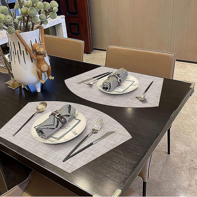 SHACOS Wedge Placemats Set of 8 Woven Vinyl Placemats - Image 8