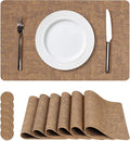 NCUE Vinyl Placemats Set of 6, Heat Resistant, Nonslip Faux Leather Waterproof by NCUE
