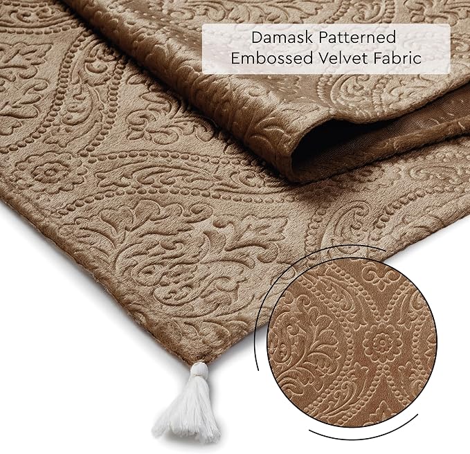Encasa XO Table Runner, Embossed Velvet, Elegant 13"x72" | Coffee, 175 GSM - Image 5