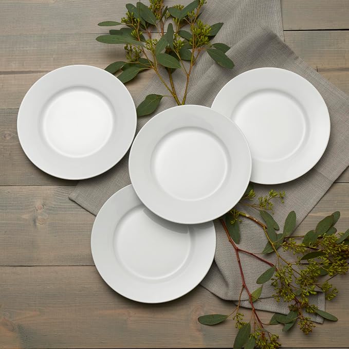 Everyday White Classic Rim Set of 4 Salad Plates, 8.25 inch - Image 8