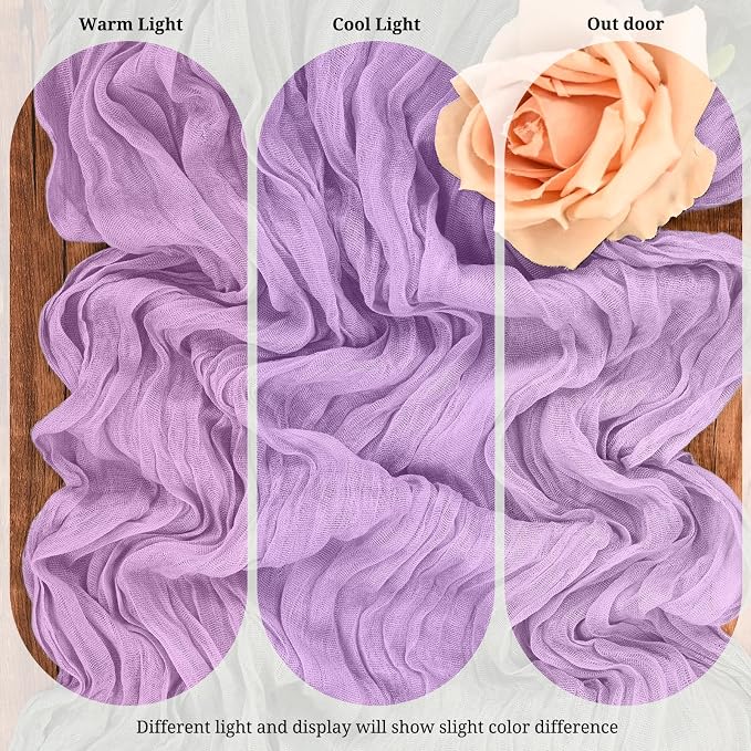 10 Pack Lavender Cheesecloth Table Runner 17x108 Inch Boho Gauze Cheese Cloth - Image 4