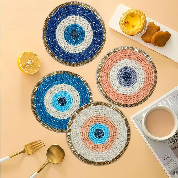 Evil Eye Beaded Coasters Set of 4 - Image 6