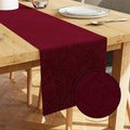 Encasa XO Table Runner, Embossed Velvet, Elegant 13"x72" | Maroon, 175 GSM by EncasaXO