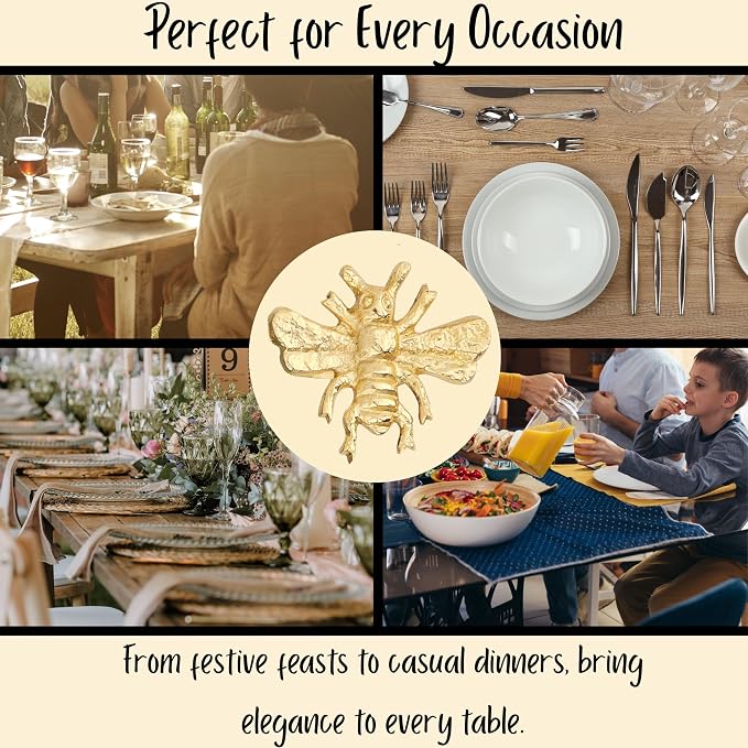 ALPHA Living HOME 12 Pcs Bee Napkin Rings - Image 5