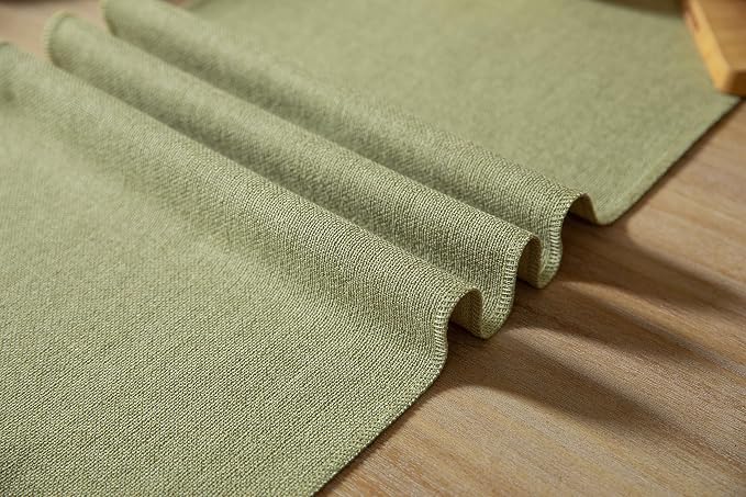 Sage Green Table Runners 60 Inches Long, Burlap Linen Style Rustic Farmhouse - Image 6