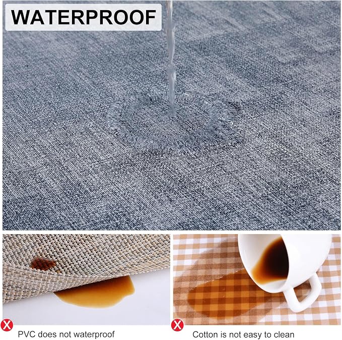 Faux Leather Heat Resistant Placemats 6 Packs, Waterproof Wipeable Dining PU - Image 4