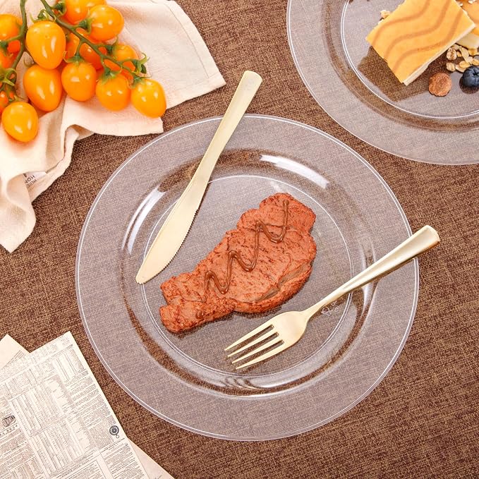 bUCLA 30PCS Clear Plastic Dinner Plates Disposable - Image 5