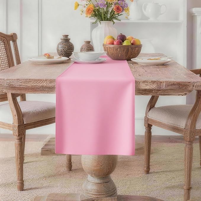 MEANMOY Pink Table Runner 72 Inches Long Waterproof Washable Table Runners | by MEANMOY