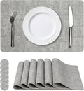 NCUE Vinyl Placemats Set of 6, Heat Resistant, Nonslip Faux Leather Waterproof by NCUE