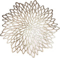 Snowkingdom 6 Pack Gold Placemats Metallic Pressed Vinyl Round Leaf Plastic by Snowkingdom