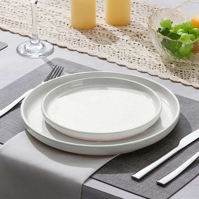 LIANYU 4Pcs Dinner Plates Set, 7.75’’ Small and Round Stoneware Salad Plate - Image 5