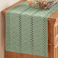 Artoid Mode Light Green Woven Farmhouse Hollow Table Runner 12x90 Inch | by ArtoidMode