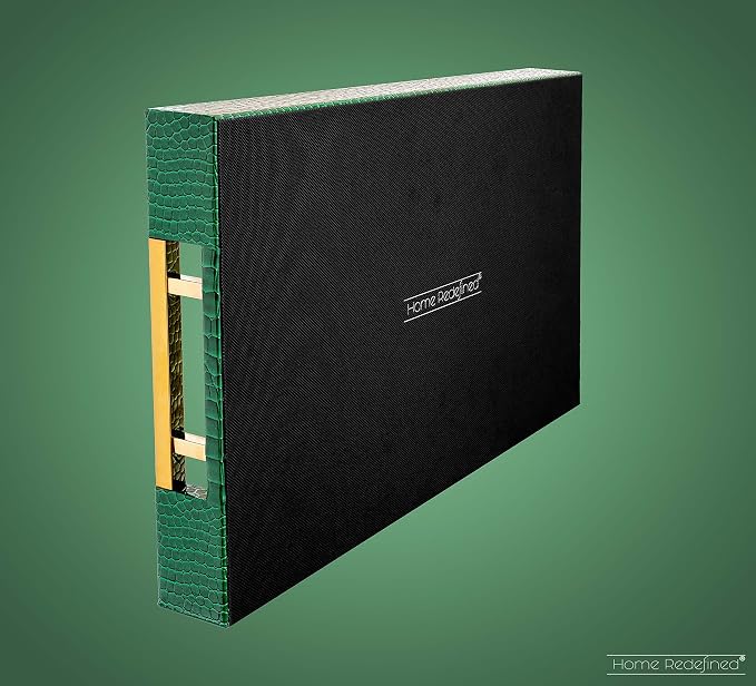 Luxury Modern Elegant 17.5"x12" Rectangle Crocodile Green Faux Leather - Image 5