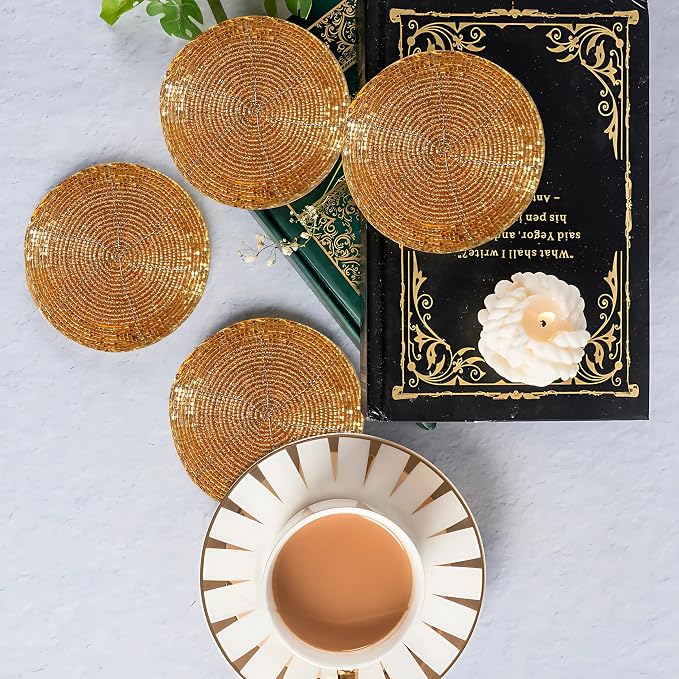 Set of 4 Beaded Farmhouse Coasters - Image 9