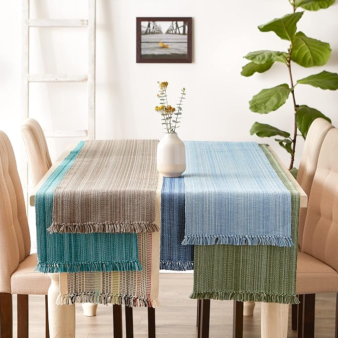 DII Variegated Tabletop Collection, Table Runner, Nautical Blue - Image 6