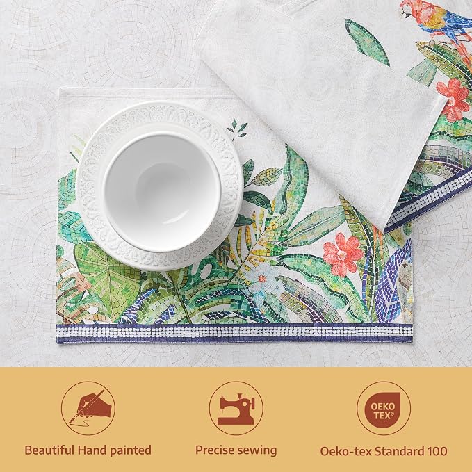 Maison d' Hermine Placemats Set of 4 Reusable 100% Combed Cotton | Cloth Place - Image 2