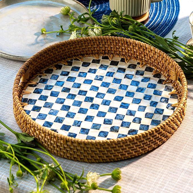JUNGLE CULTURE Round Rattan Tray - Image 6