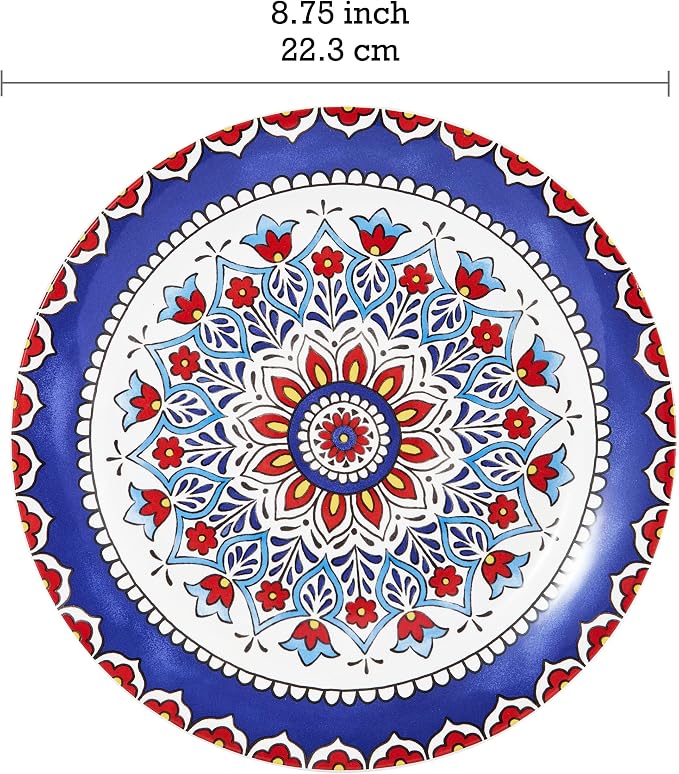 Bico Boho Totem Salad Plates Set of 4, 8.75 Inch Ceramic Dessert Plates - Image 2