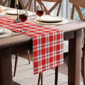 Encasa XO Table Runner, Woven Cotton Dining Runner 13"x94" | Franca Red Checks by EncasaXO