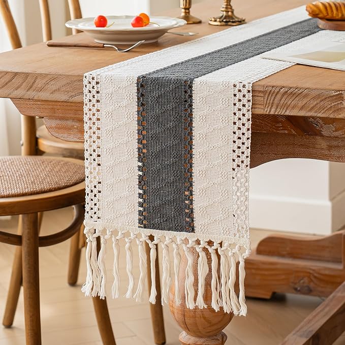 Farmhouse Table Runner for Home Decor 12x72 Grey Fall Home Decor | 72 Inches - Image 6