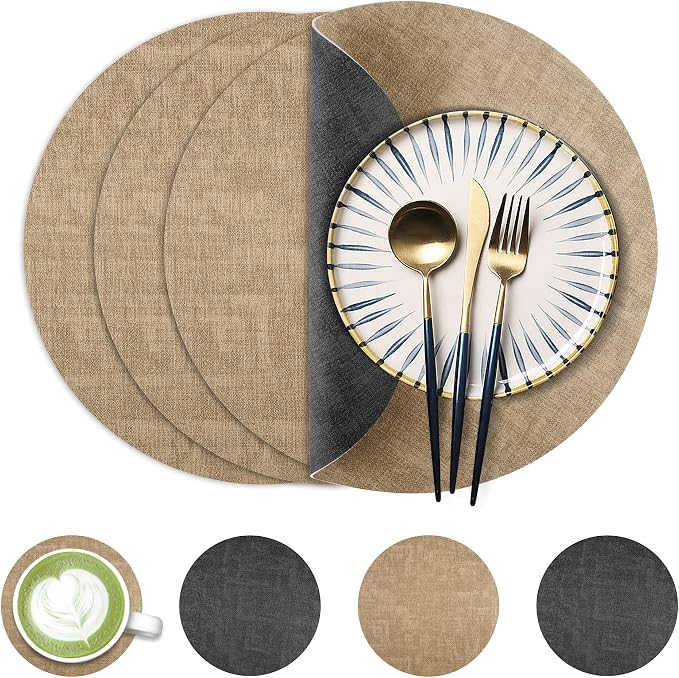 Fyvva Placemats Set of 4, Stain & Scratch Resistant, by Fyvva
