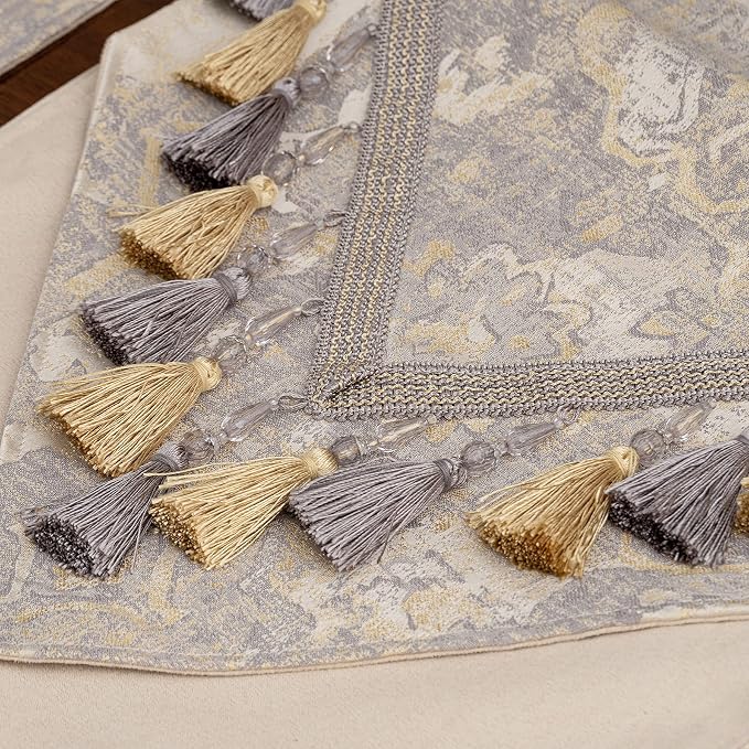 Loom and Mill Luxury Elegant Damask Table Runner 120 inches Long, 13x120 inch - Image 5