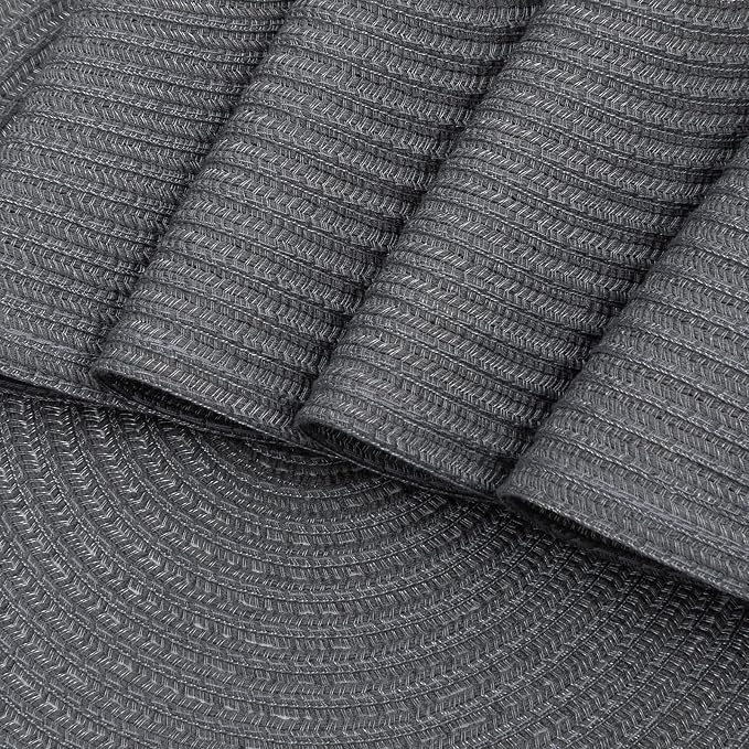 SHACOS Round Placemats Set of 6 Washable 15 inch Round Table Mats Cotton - Image 4