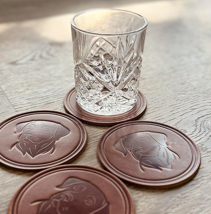 Dog Breed Leather Coasters – Premium Full Grain Table Protectors - Image 2