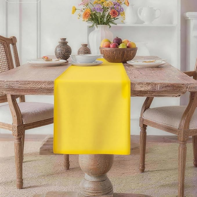 MEANMOY Yellow Table Runner 60 Inches Long Waterproof Table Runners | Washable by MEANMOY