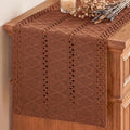 Artoid Mode Caramel Woven Farmhouse Hollow Table Runner 12x108 Inch | Holiday by ArtoidMode