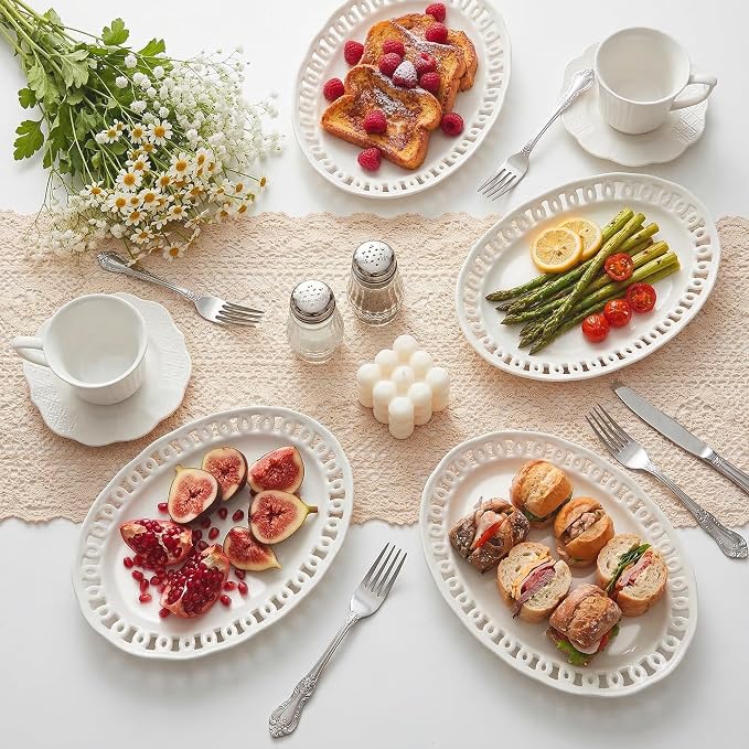 4 Pack Small Lace Serving Plates, Cute Side Dishes Set of 4 to Home Kitchen - Image 7