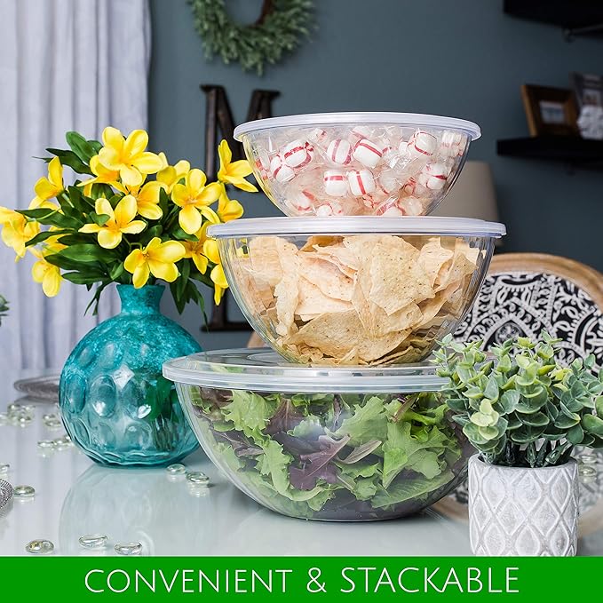 PLASTICPRO Disposable 48 Ounce Round Crystal Clear Bowls - Image 3