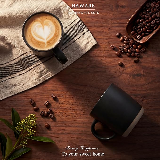 HaWare 13OZ Coffee Mugs Set of 4, Stoneware Coffee Cups | Ceramic Latte Mug - Image 7